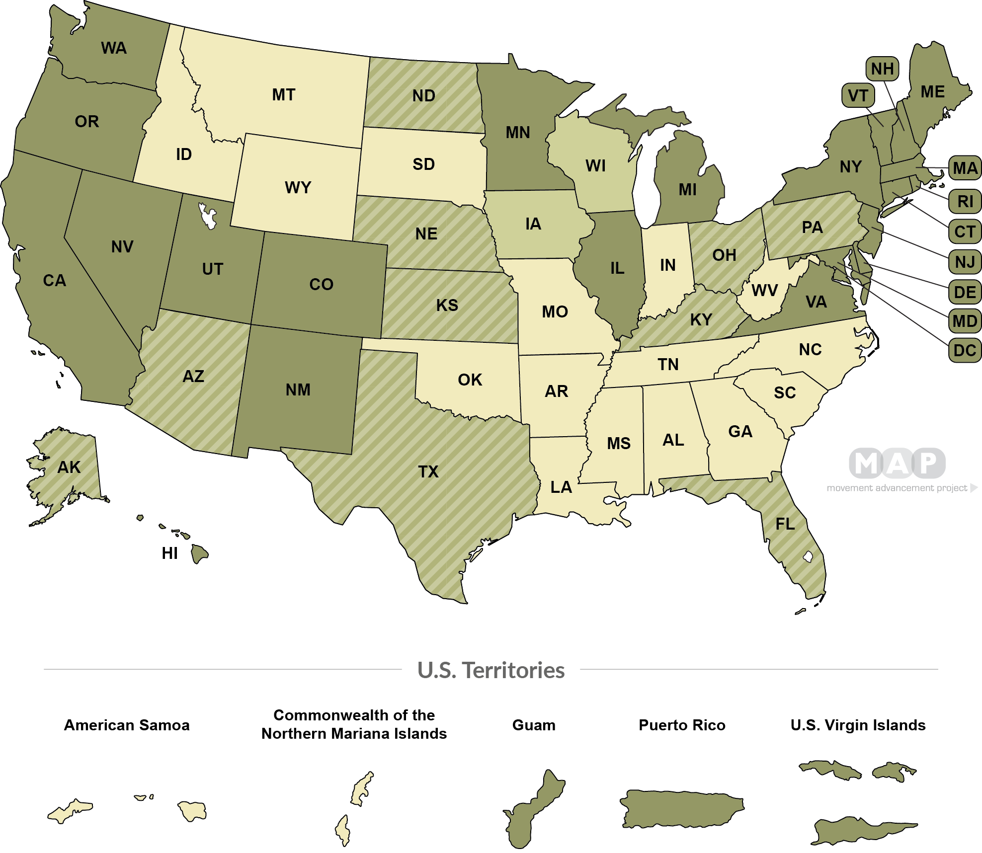 States Where Marriage Is Legal Map Movement Advancement Project | Nondiscrimination Laws